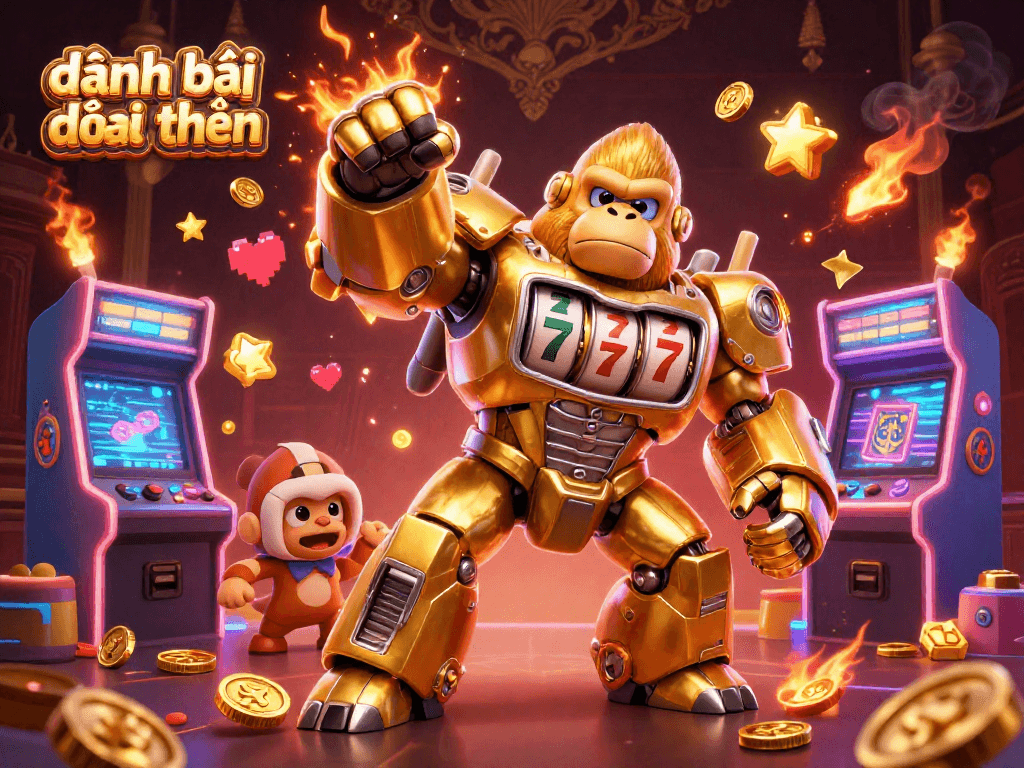 Engage in đánh bài đổi thưởng with a vibrant casino-themed illustration featuring unique gaming elements and characters.