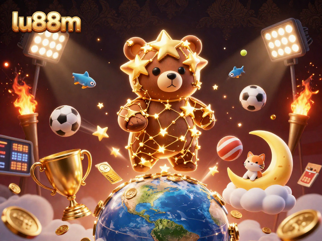 Join the excitement of lu88m as the constellation bear scoops up coins amid sporting action.