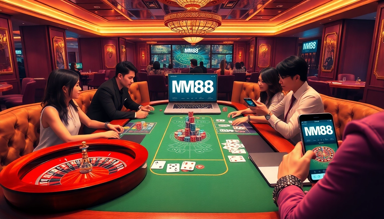 Betting on excitement at https://mm88.observer/ with online poker chips and a roulette wheel.