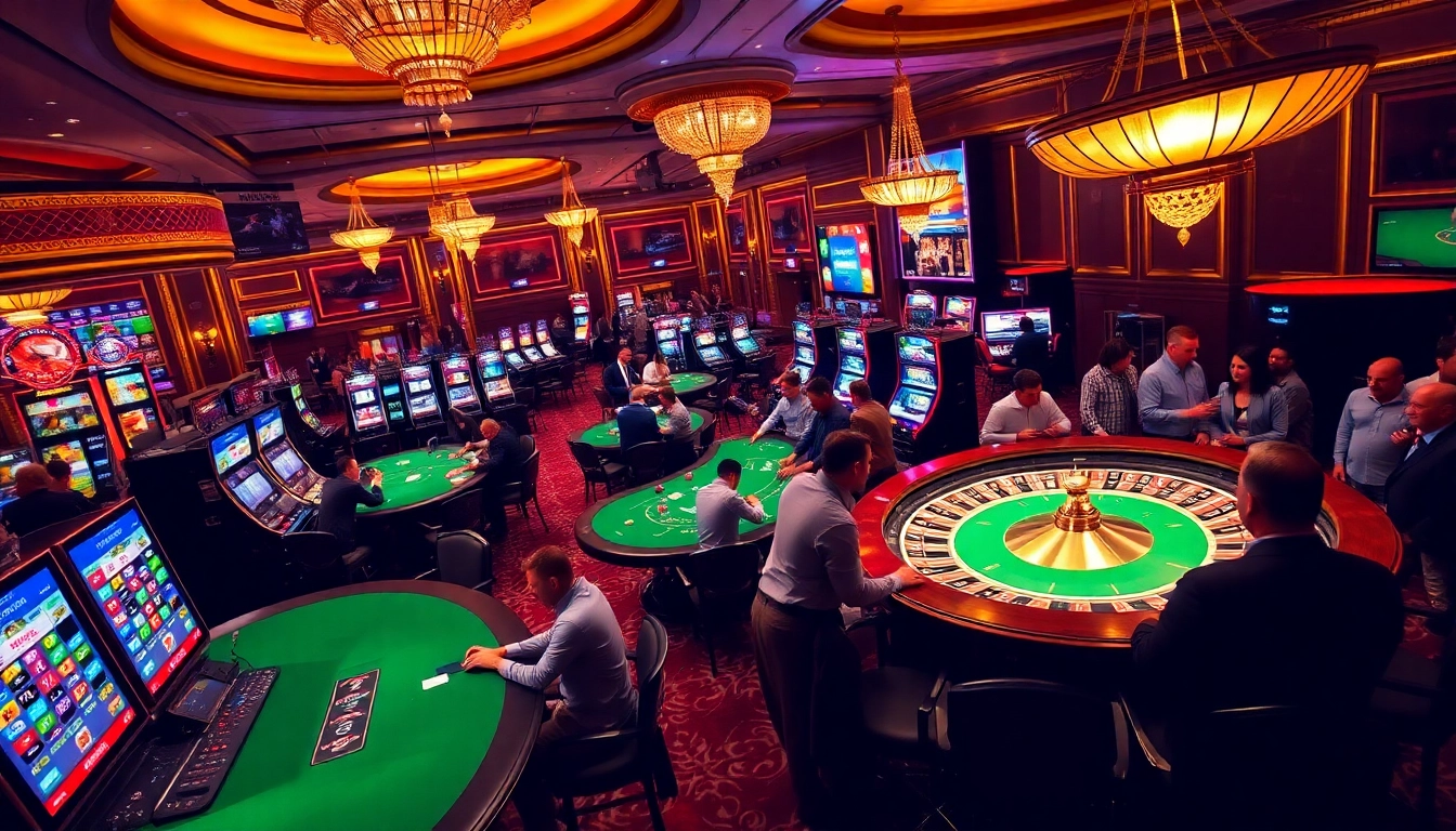 Engage in the thrilling world of gambling at https://hbbet4.art/ with elegant casino tables and players.