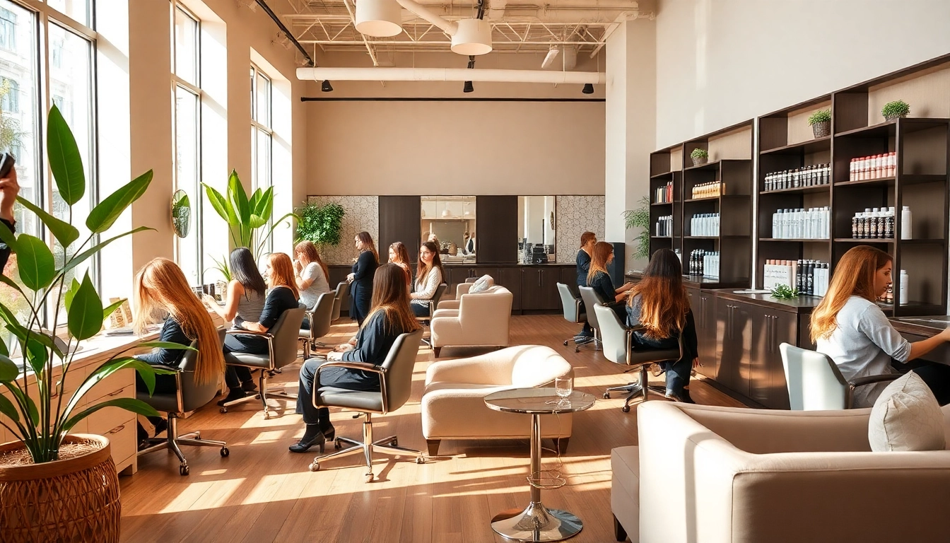 Omnia Salon professionals providing hair services in a welcoming environment.