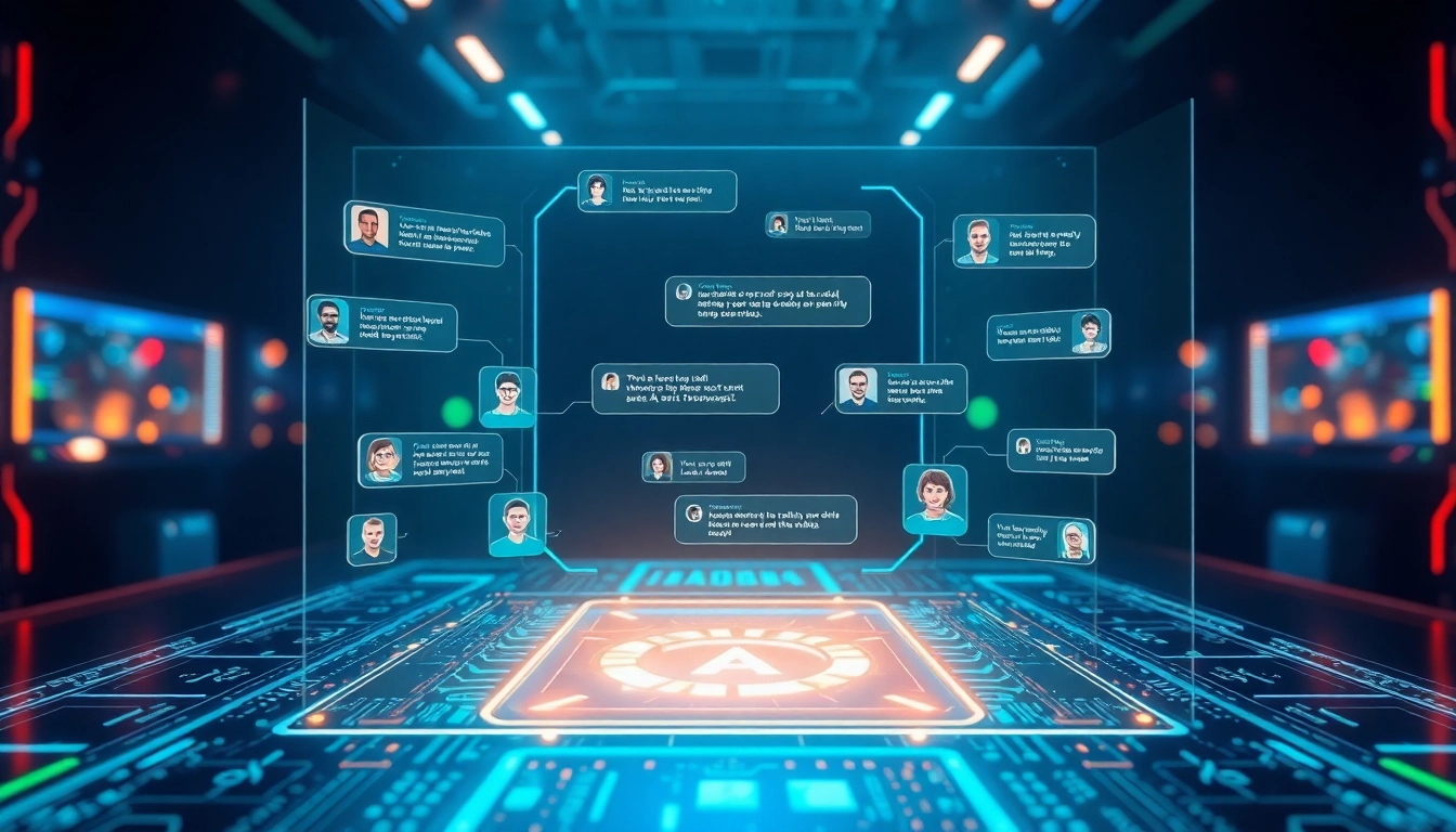 Dynamic interaction with crushon AI personalities in a futuristic chat interface.