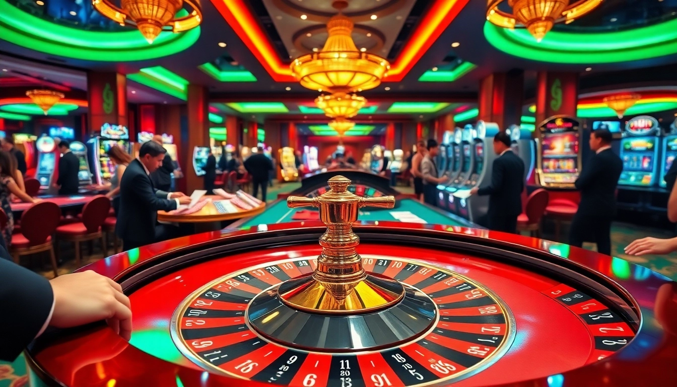 Bet enthusiastically at a luxurious roulette table showcasing the vibrant atmosphere of https://hb88hz.club/.