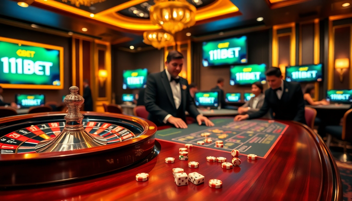 Experience thrilling gameplay at 11BET casino with vibrant roulette and poker action.