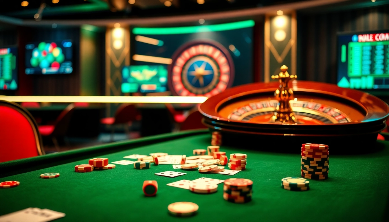 Experience thrilling casino action at https://hillpointclinic.in.net/ with poker chips and cards in play.