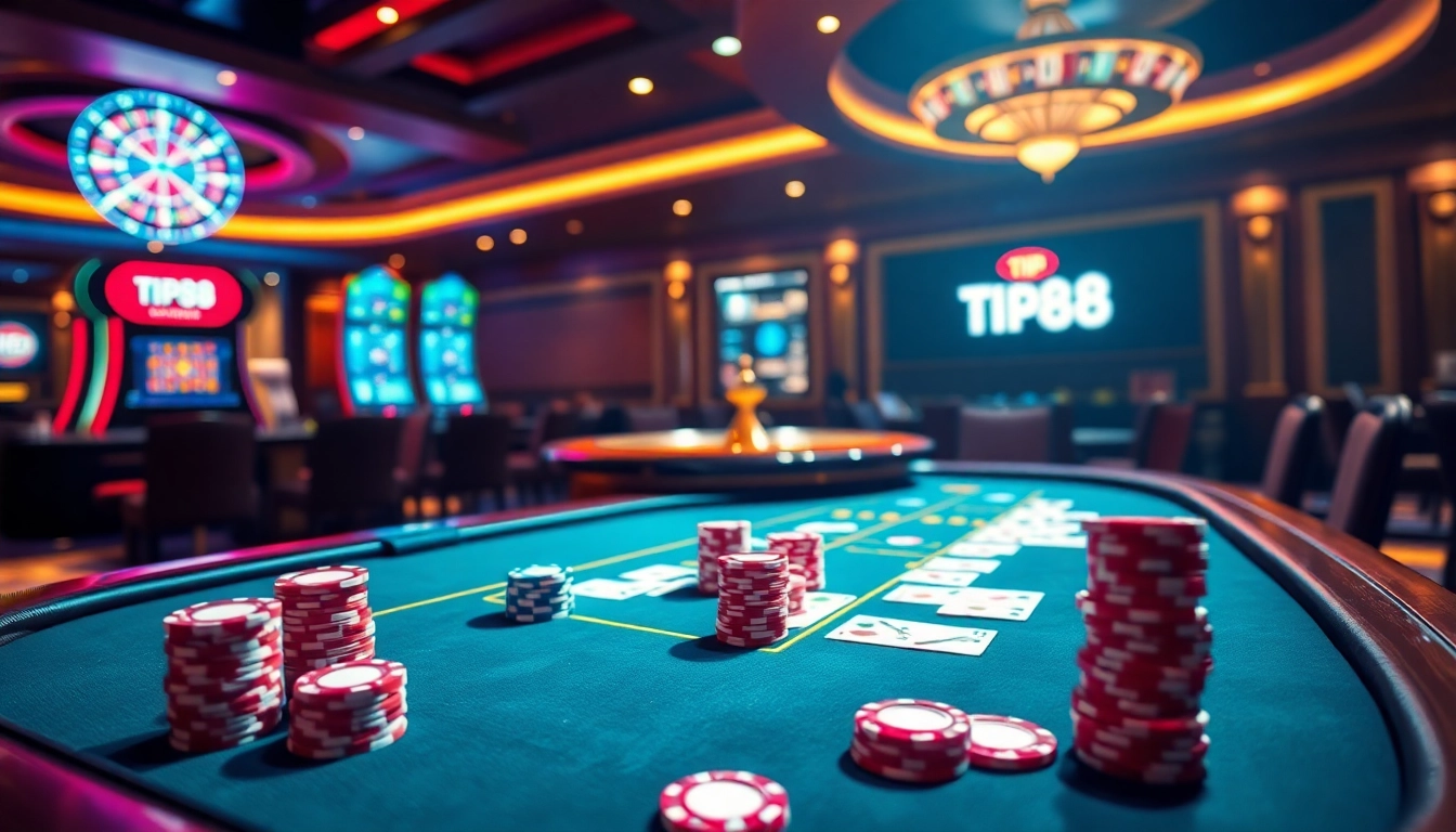 Experience the thrilling ambiance of TIP88 online gambling with a vibrant poker scene.