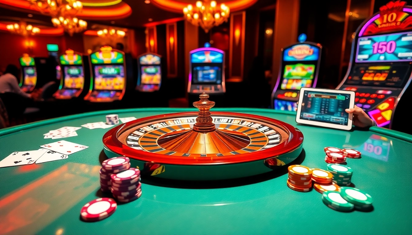 Exciting casino atmosphere with a roulette wheel, showcasing S8 com gambling experiences.