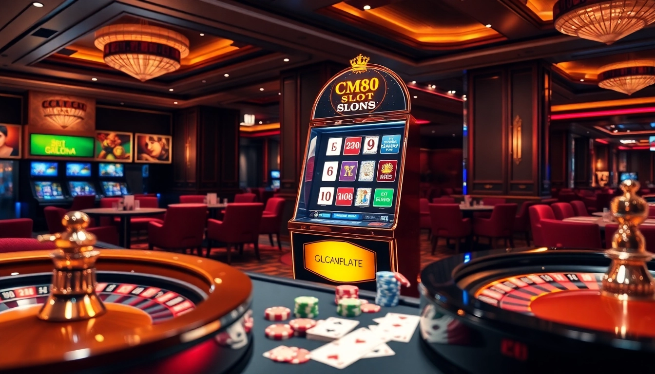 Experience the thrill of cm88 slot at a luxurious casino with vibrant lighting and exciting gameplay.