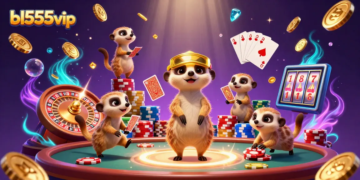 Watch how the bl555vip meerkats expertly manage their casino, surrounded by sparkling chips and exciting games.