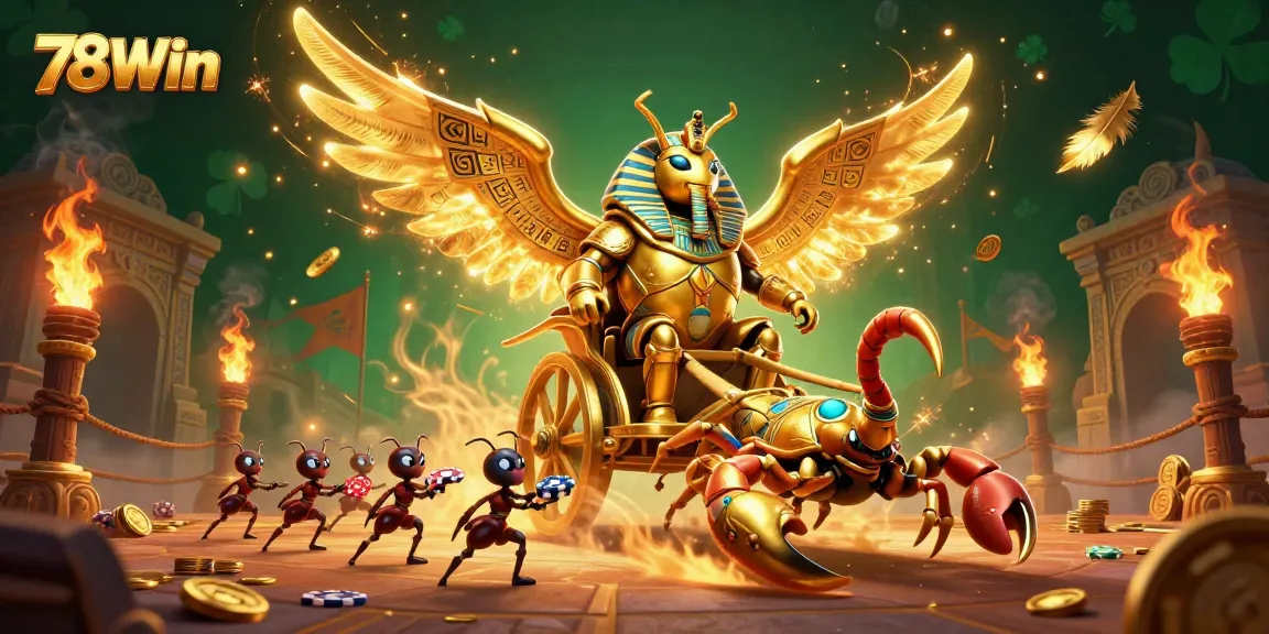Engage in thrilling action with 78Win's golden casino adventures featuring vibrant characters and epic game elements.