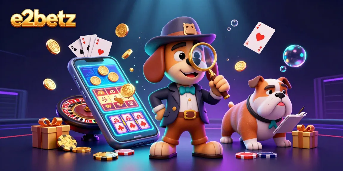 Engage with e2betz in this 3D casino scene featuring a detective and poker elements.